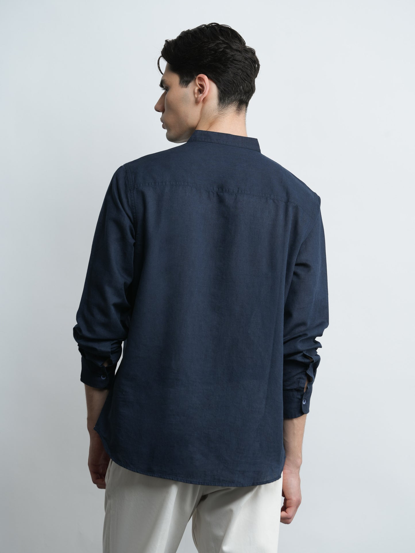Kensington Linen Relaxed Shirt - Navy