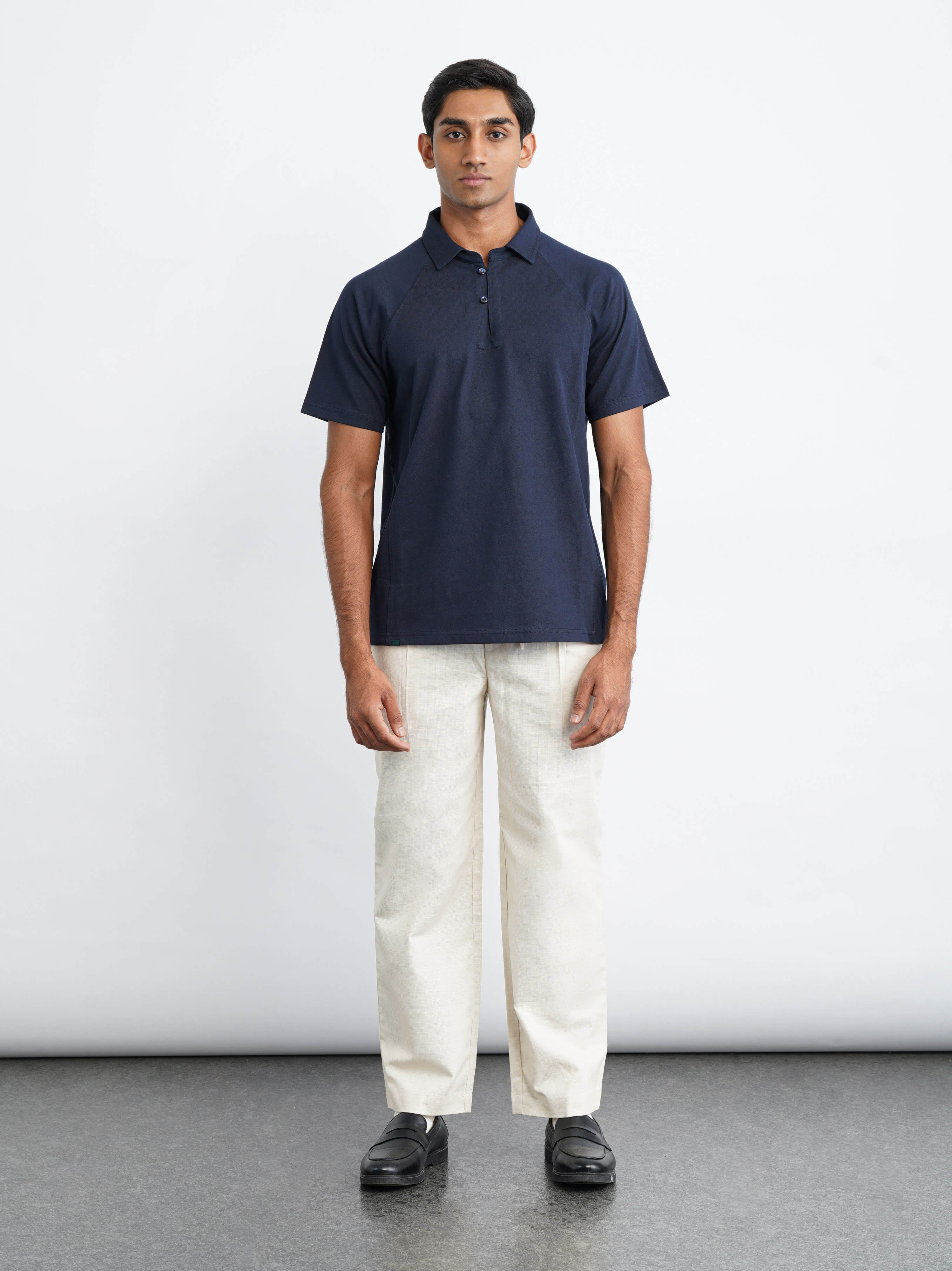 loop raglan polo cotton