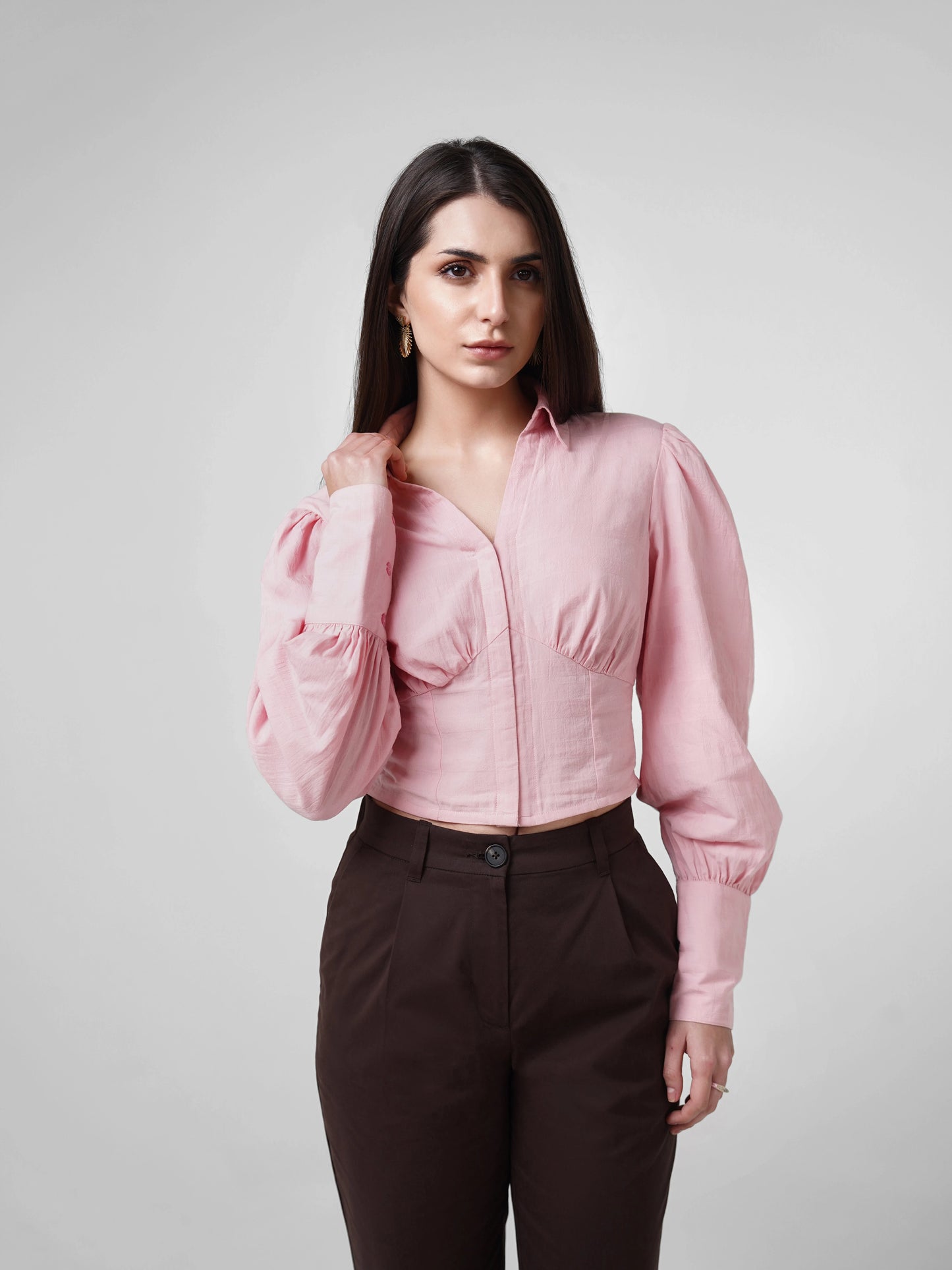 Top with Elastic Waist - Dusty Pink