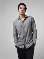 Montclair - Grey Cotton Slim Fit Shirt