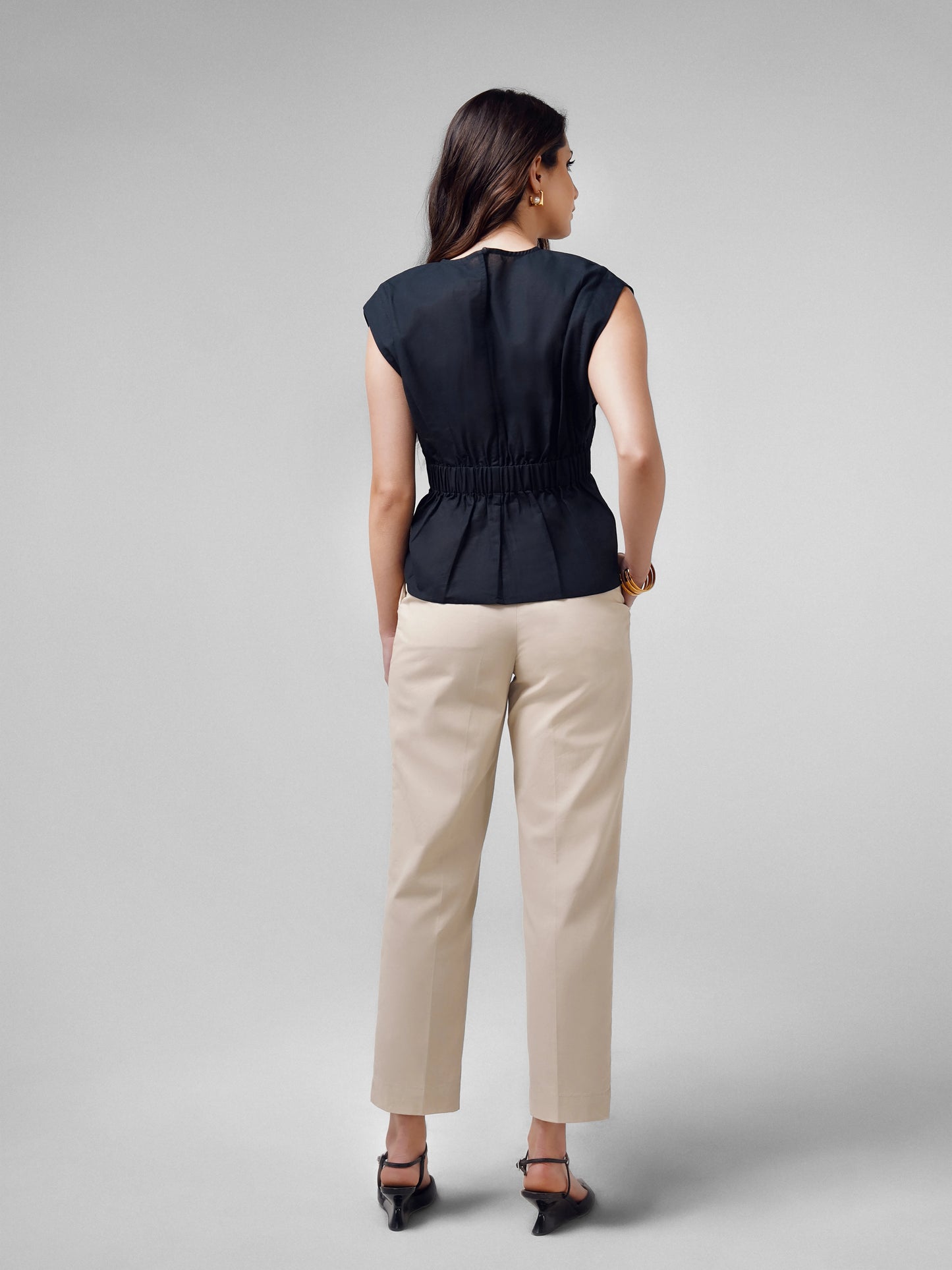 Pleated Linen Top