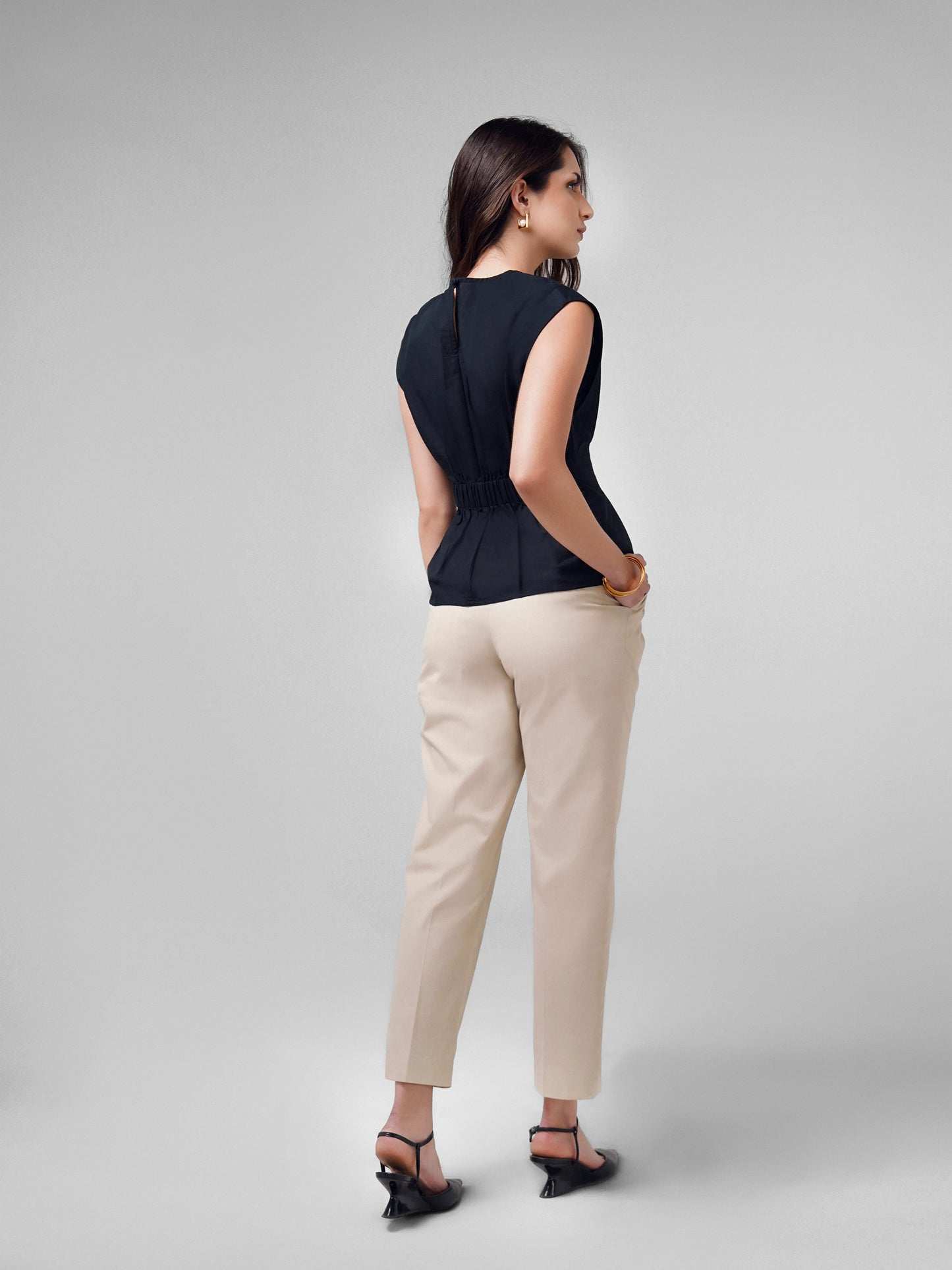 Pleated Linen Top