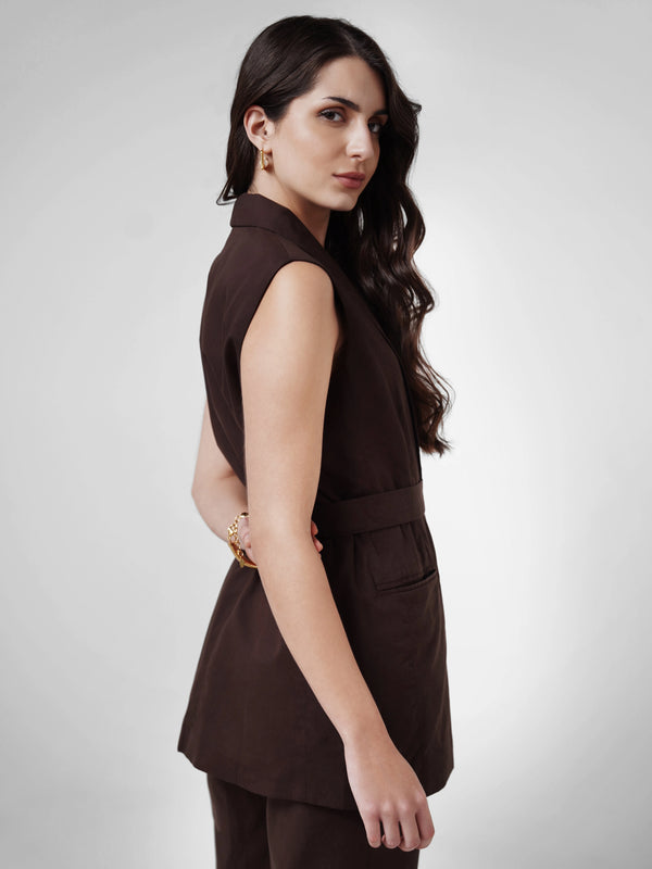 Oversized Waistcoat - Mocha