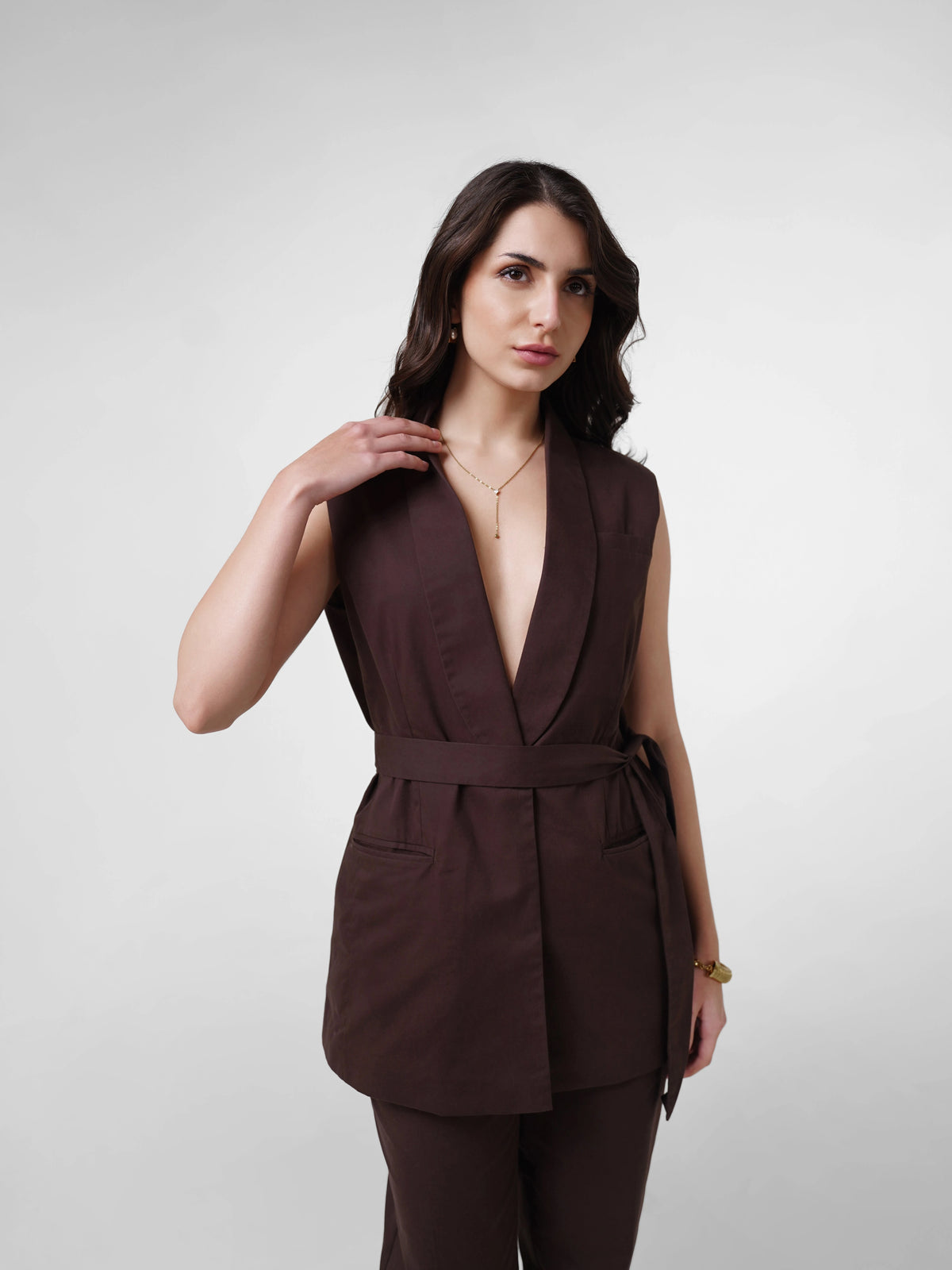 Oversized Waistcoat - Mocha