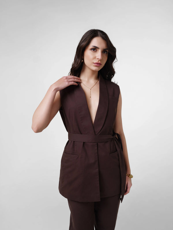 Oversized Waistcoat - Mocha