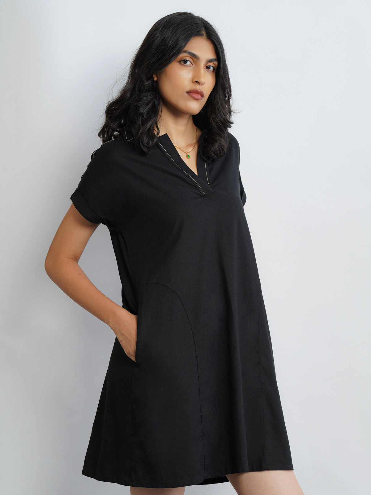 Madlyn AirLinen™ Dress - Black