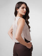 Signature Cotton Poly Spandex Tank Top - Beige