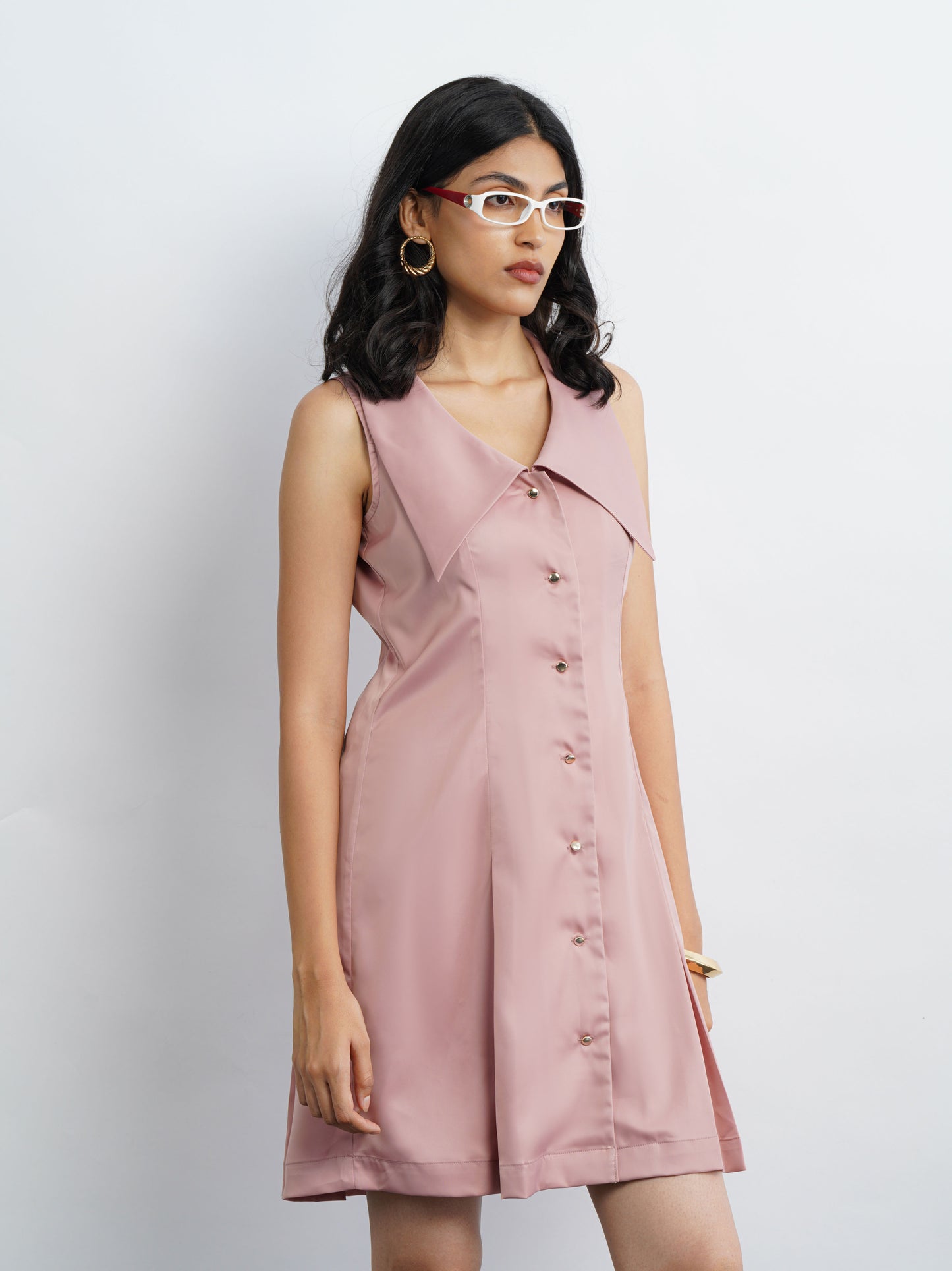 Rosé Satin Dress