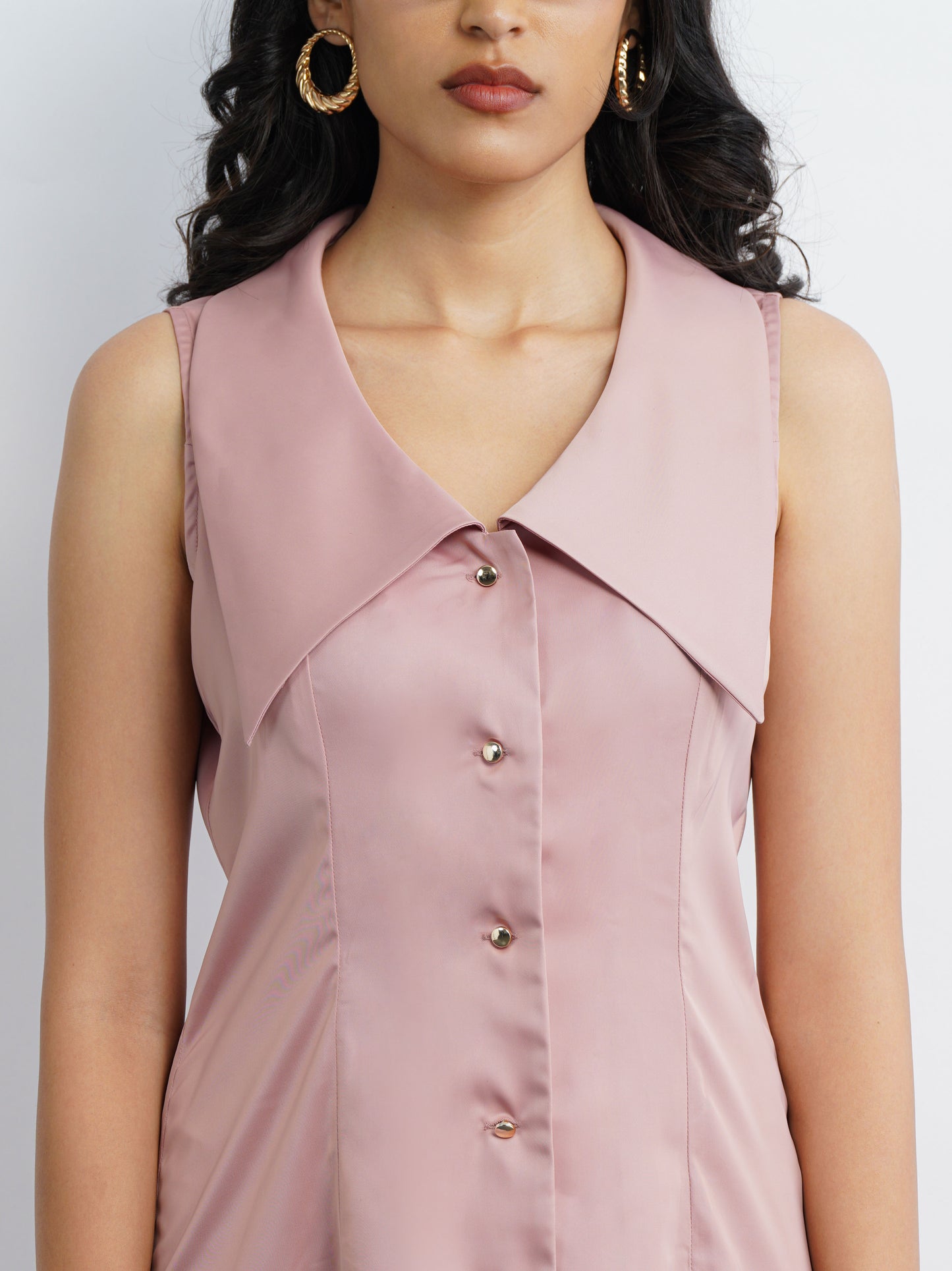 Rosé Satin Dress