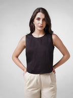 Signature Sculpt Cotton Poly Spandex Tank Top - Black