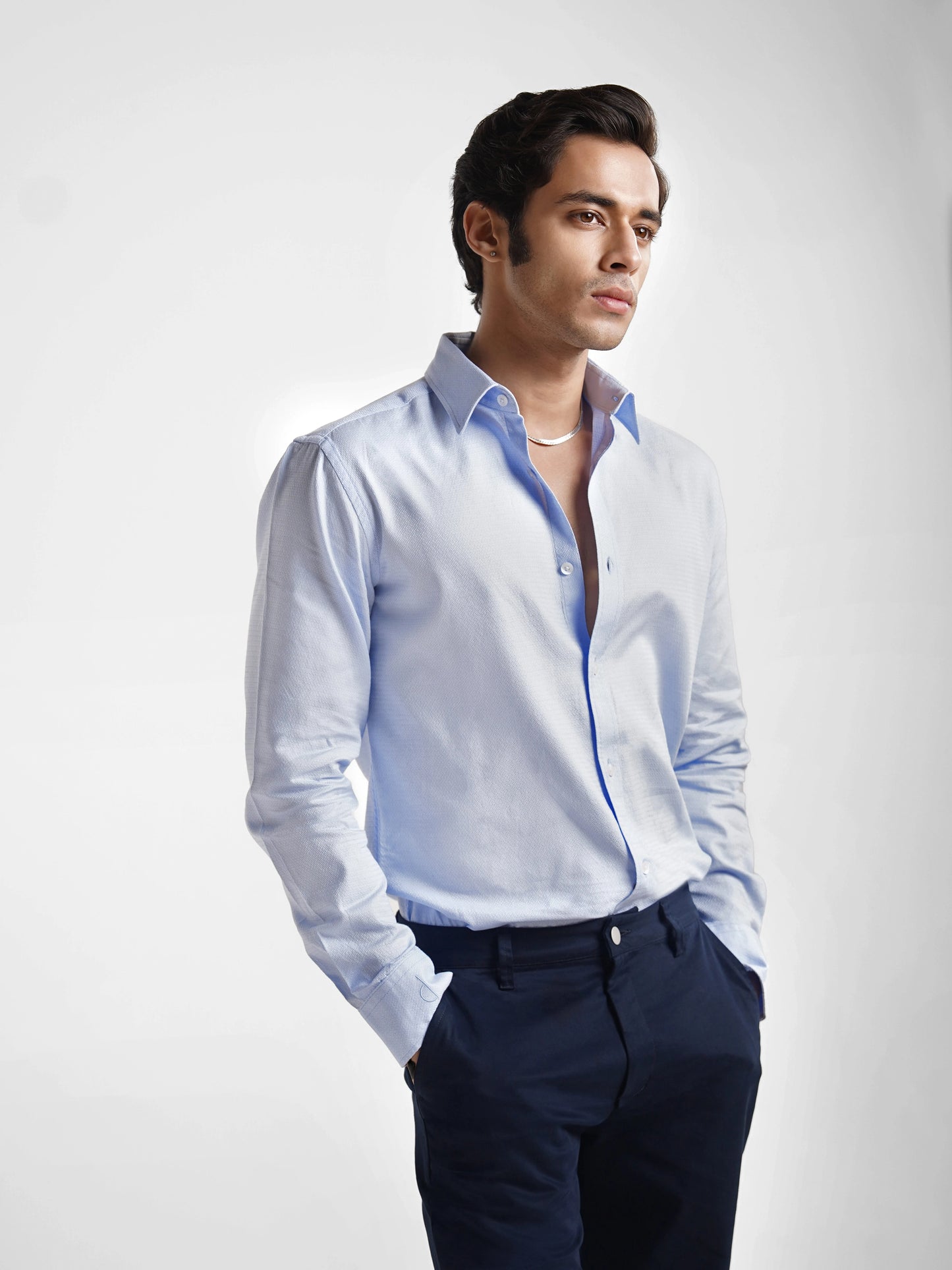 Montclair -  Dobby Cotton Sky Blue  Slim Fit Shirt