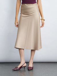 Satin Story Skirt - Champagne