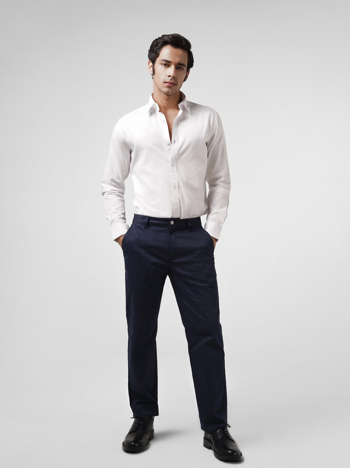 Montclair - Dobby Cotton White Slim Fit Shirt