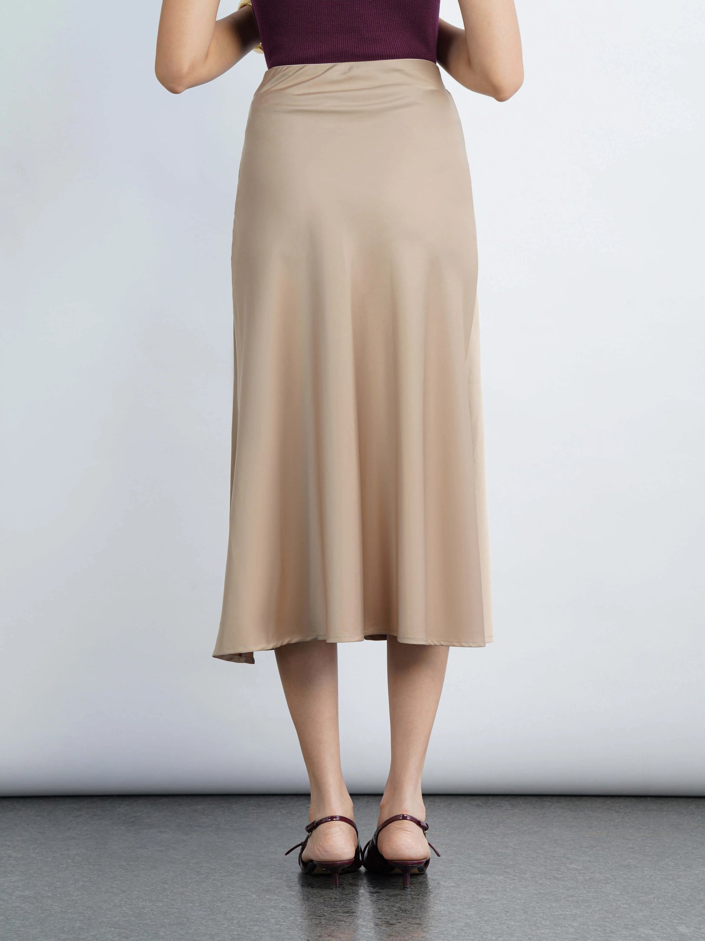 Satin Story Skirt - Champagne