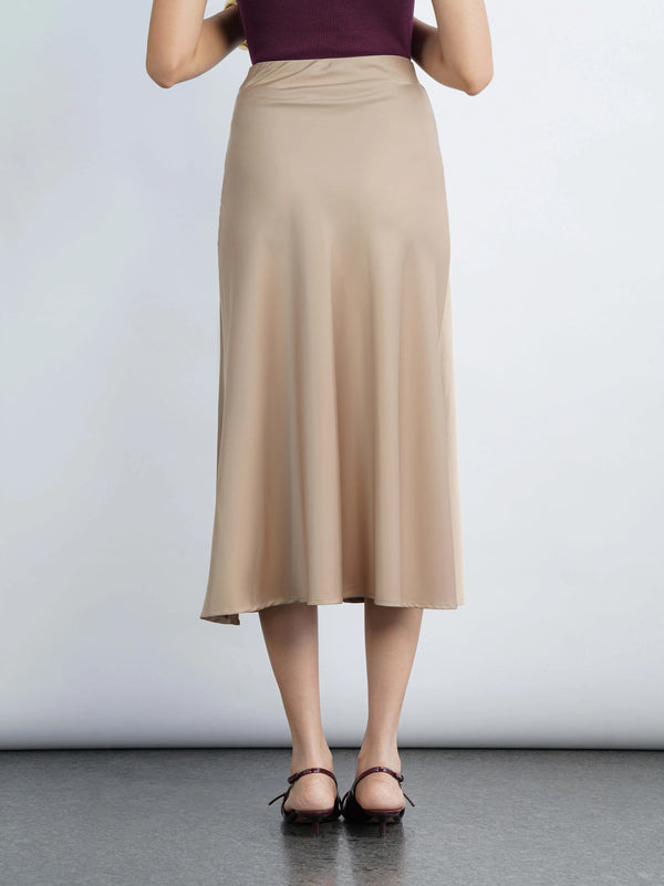 Satin Story Skirt - Champagne