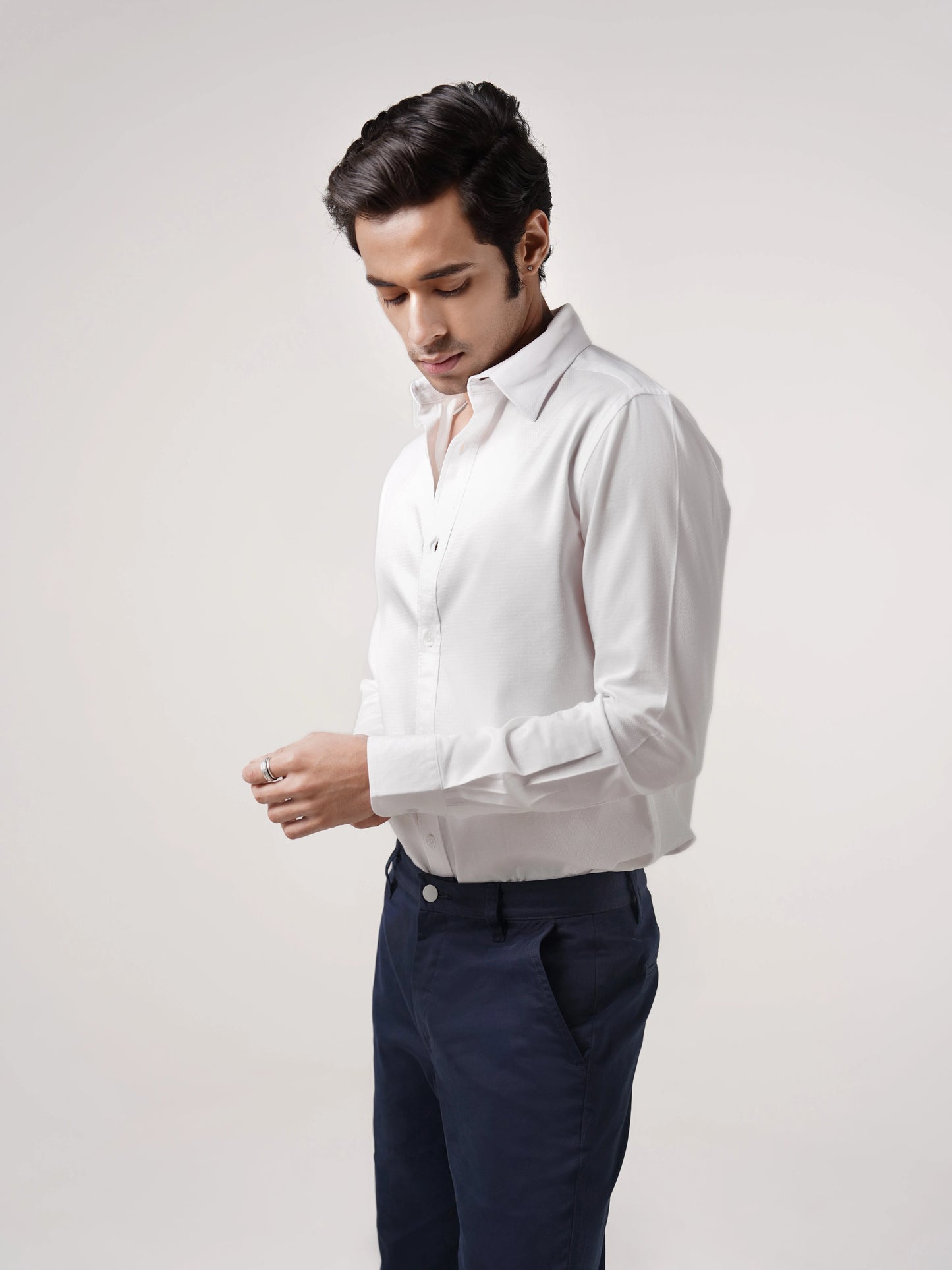 Montclair - Dobby Cotton White Slim Fit Shirt