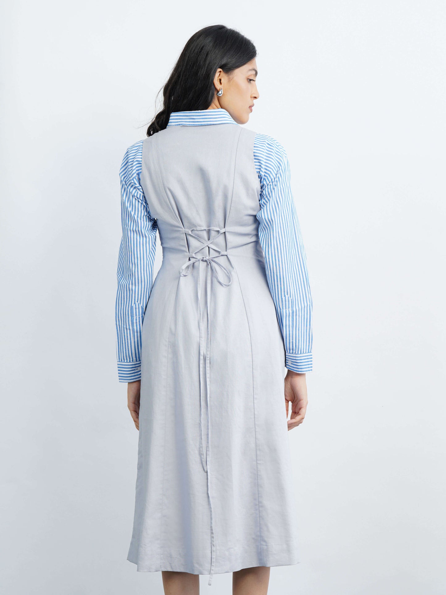 Nina Linen Dress - Pastel Blue