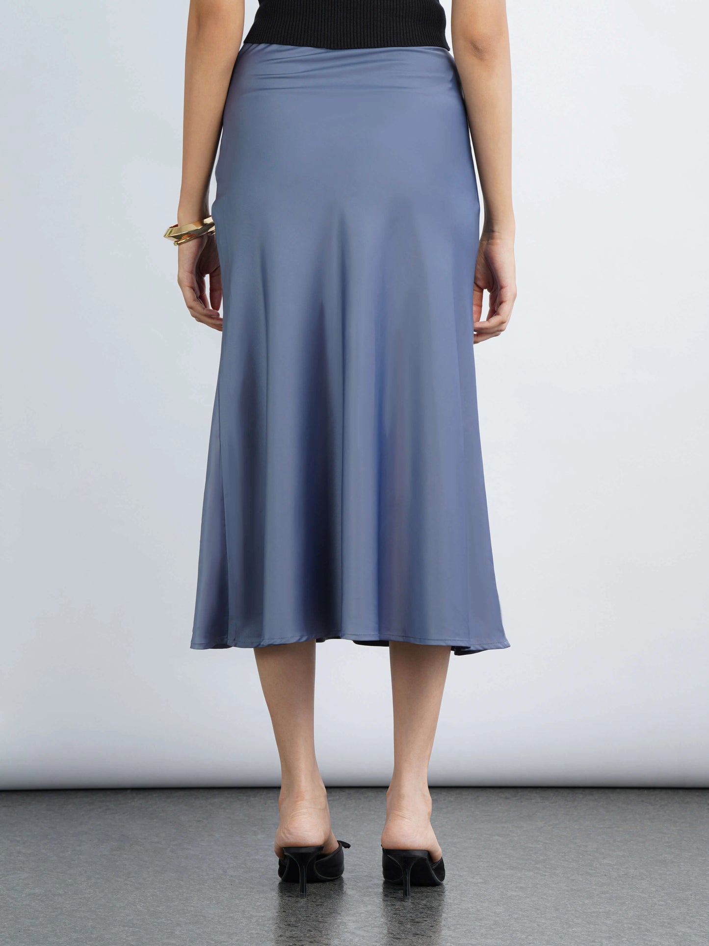 Satin Story Skirt - Blue Sapphire