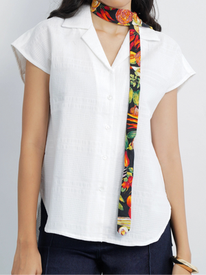 Textured Camp Shirt - White