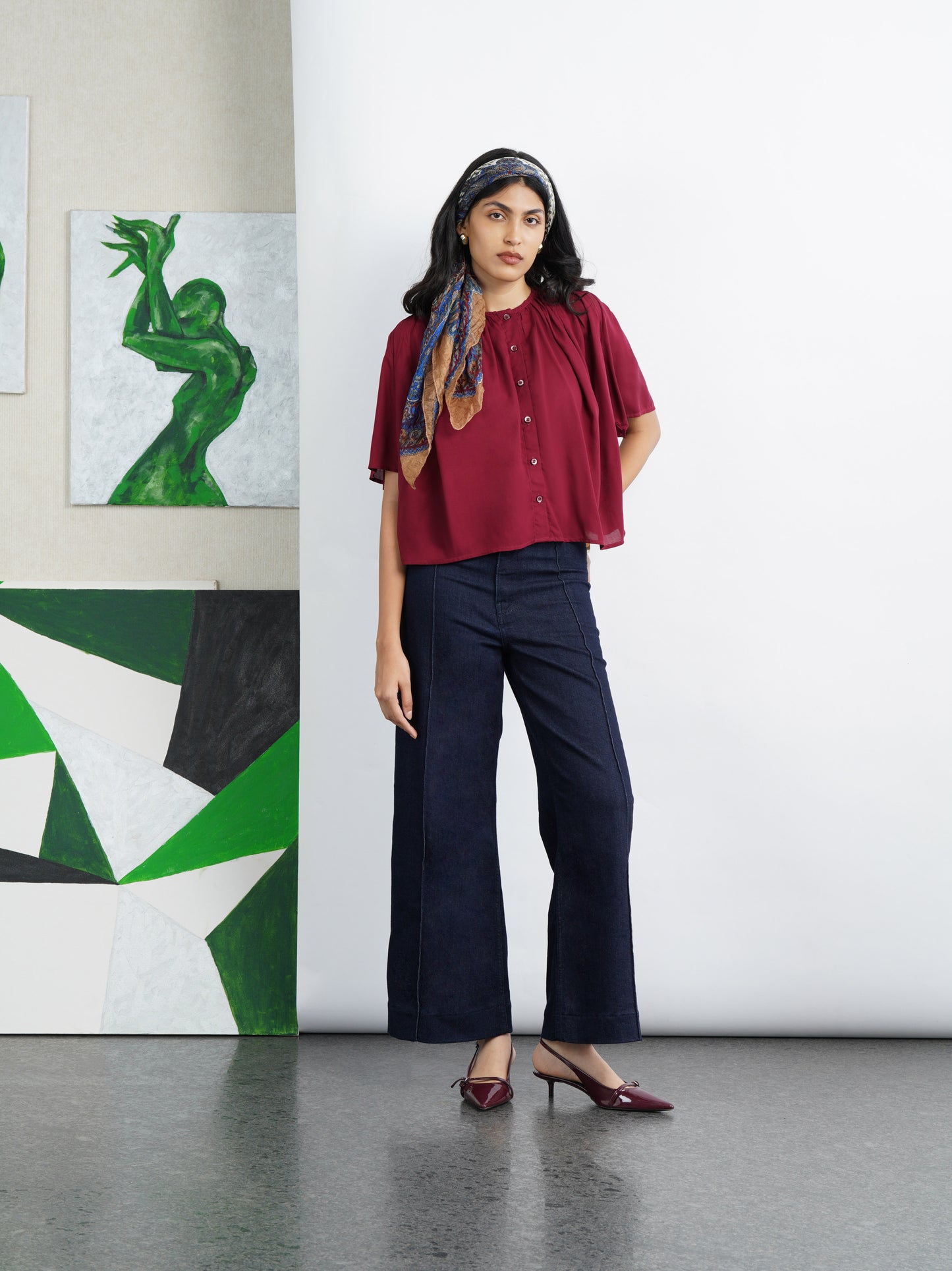 Modal Breeze Blouse - Burgundy