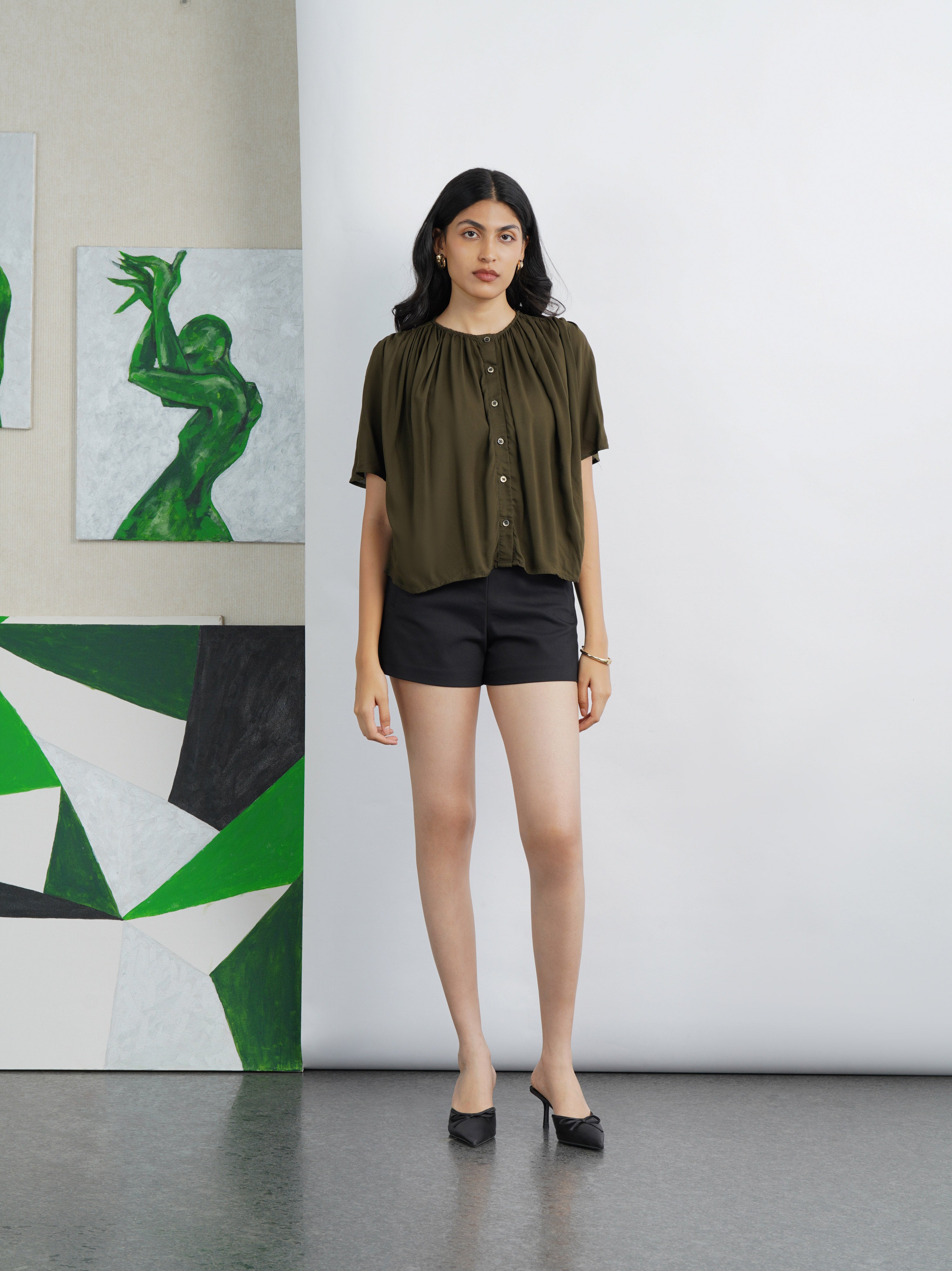 aire breeze blouse - olive
