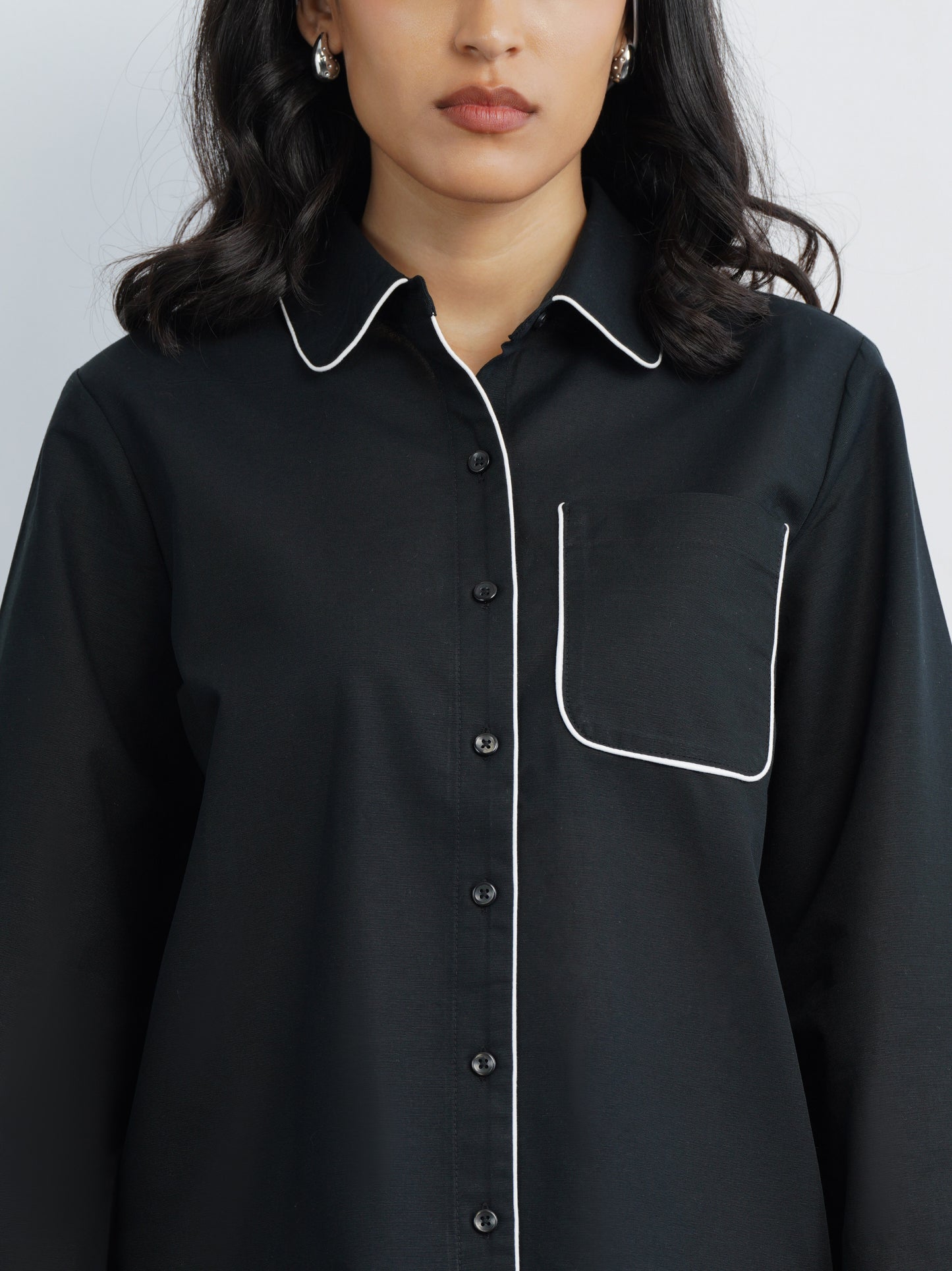 Contrast Pocket Cotton Shirt