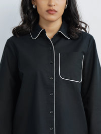 Cotton Shirt with Contrast Detail
