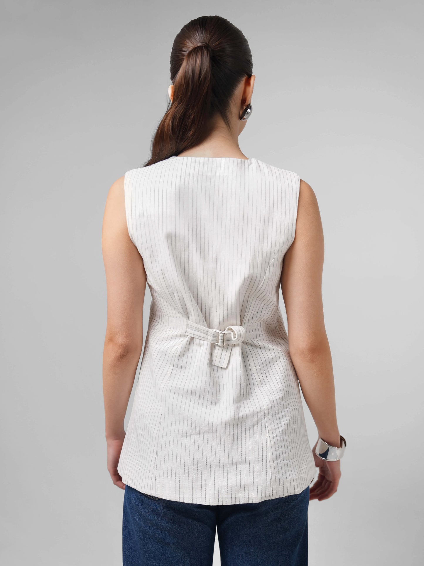 Linen Pinstripe Vest