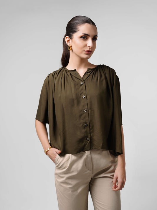 Aire Breeze Blouse - Olive