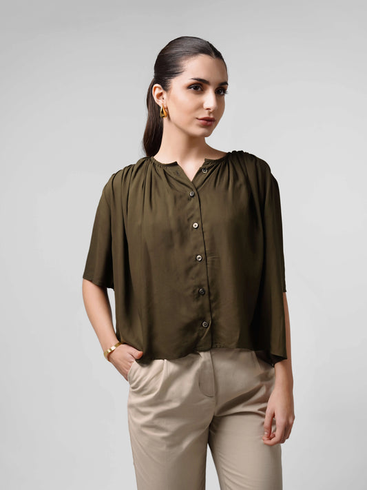 Aire Breeze Blouse - Olive