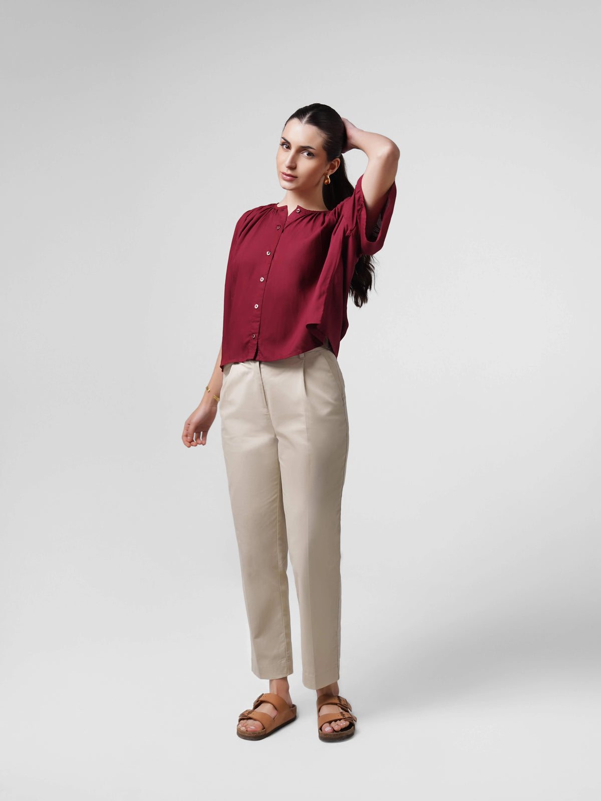 Aire Breeze Top - Burgundy