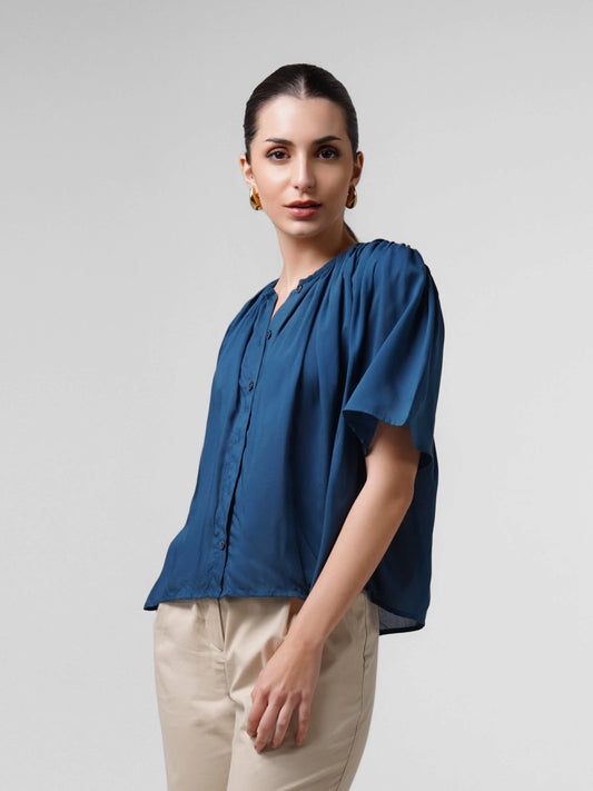 Aire Breeze Blouse - Deep Teal