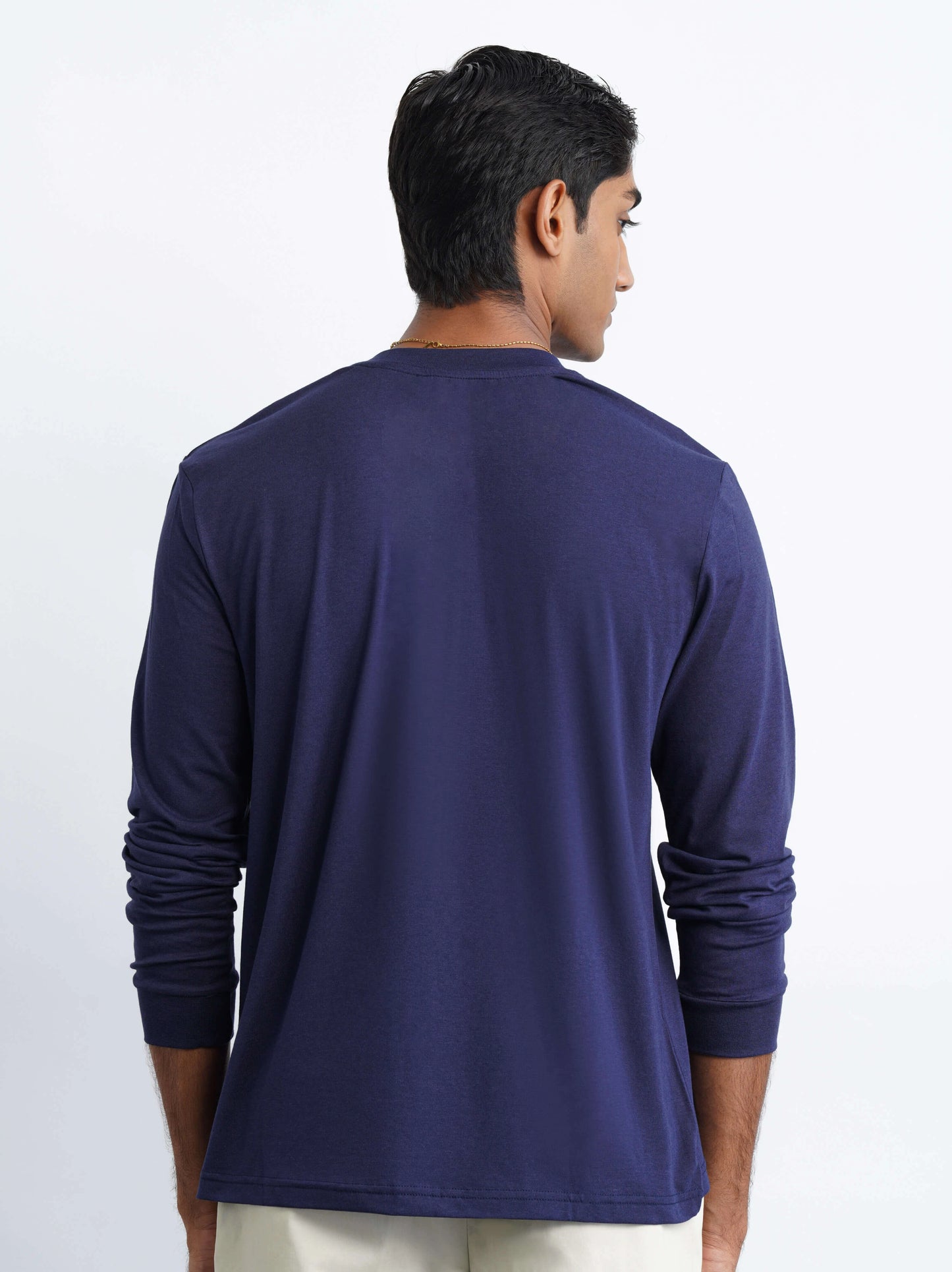 Bamboo Cotton Henley - Navy