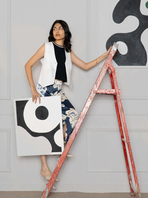 L' Edit Linen Waistcoat - White