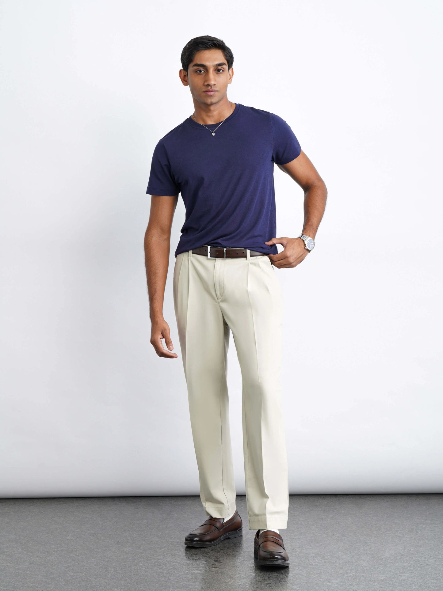 Bamboo Cotton Tee - Navy
