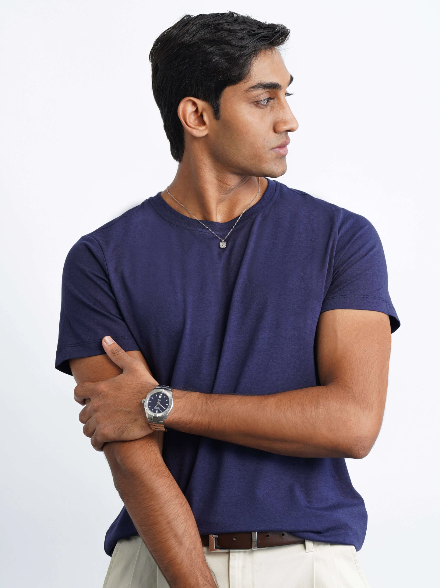 Bamboo Cotton Tee - Navy