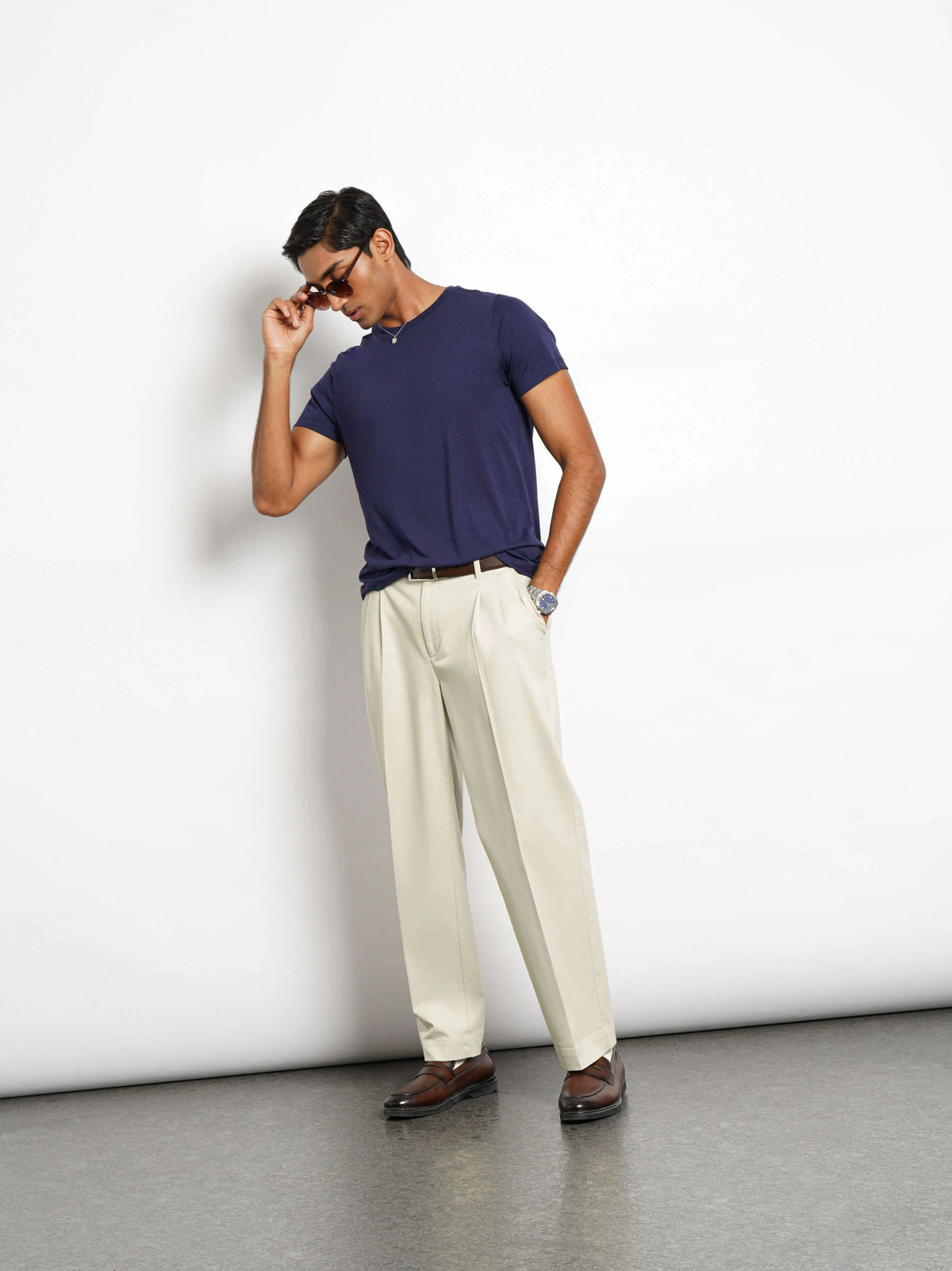 Bamboo SoftDrape™ Cotton Tee - Navy