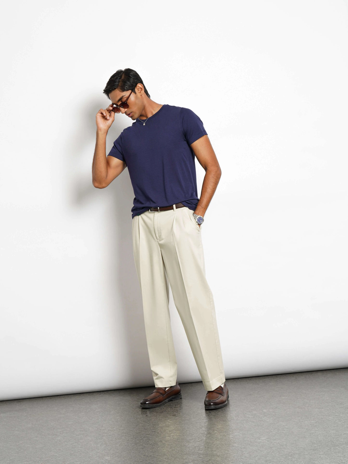 Bamboo Cotton Tee - Navy