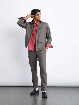 Hamptons Linen Shacket - Slate Grey