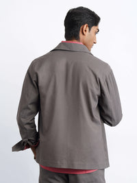 Hamptons Linen Shacket - Slate Grey