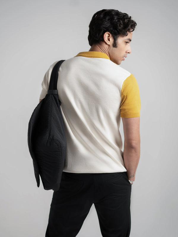 Colourblock Cotton Polo - Dijon