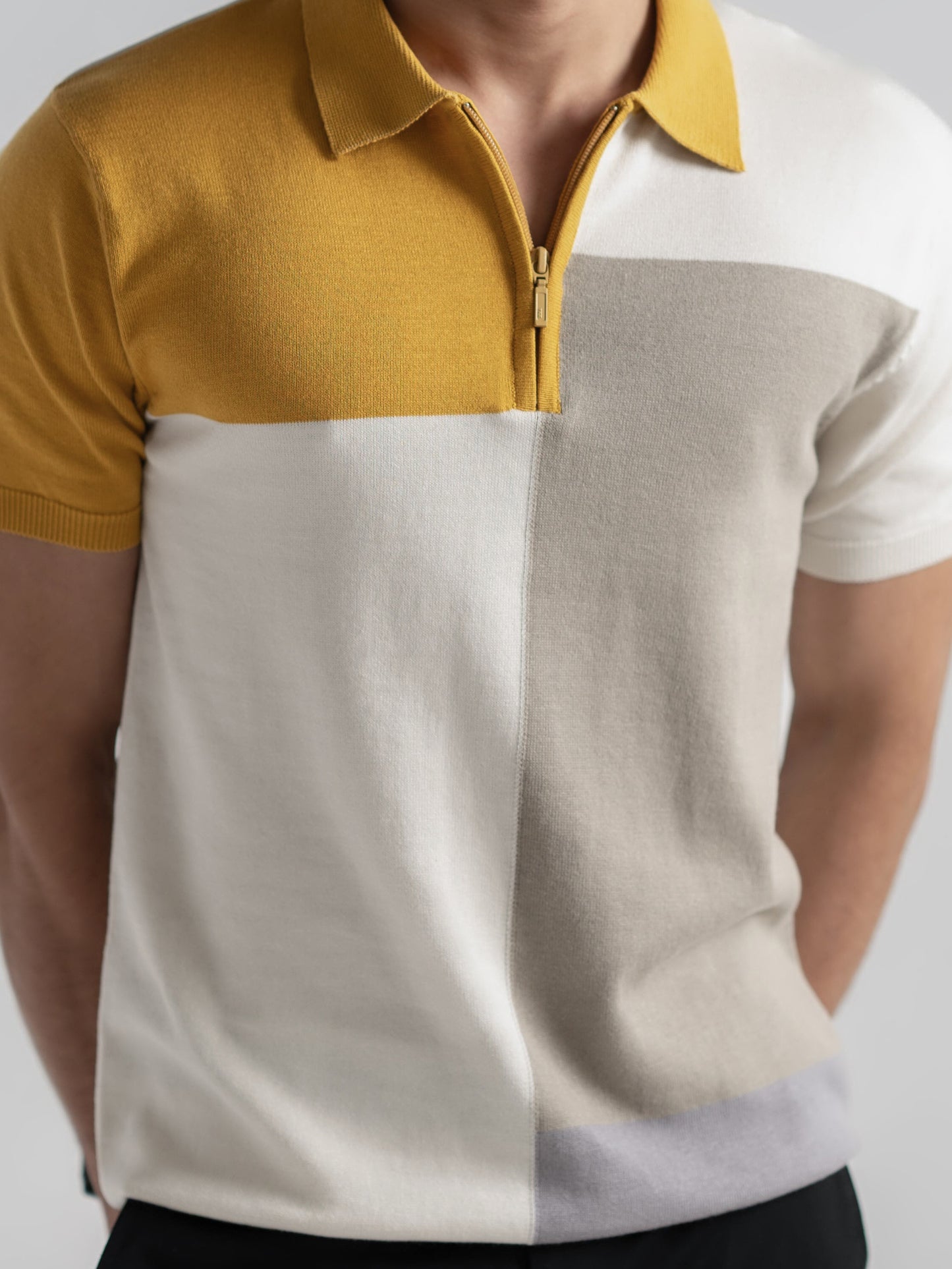 design , Colourblock Cotton Polo top angle