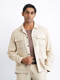 Hamptons Linen Shacket - Beige