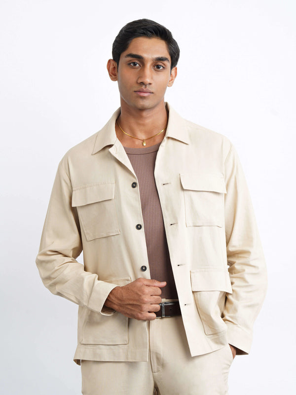 Hamptons Linen Shacket - Beige