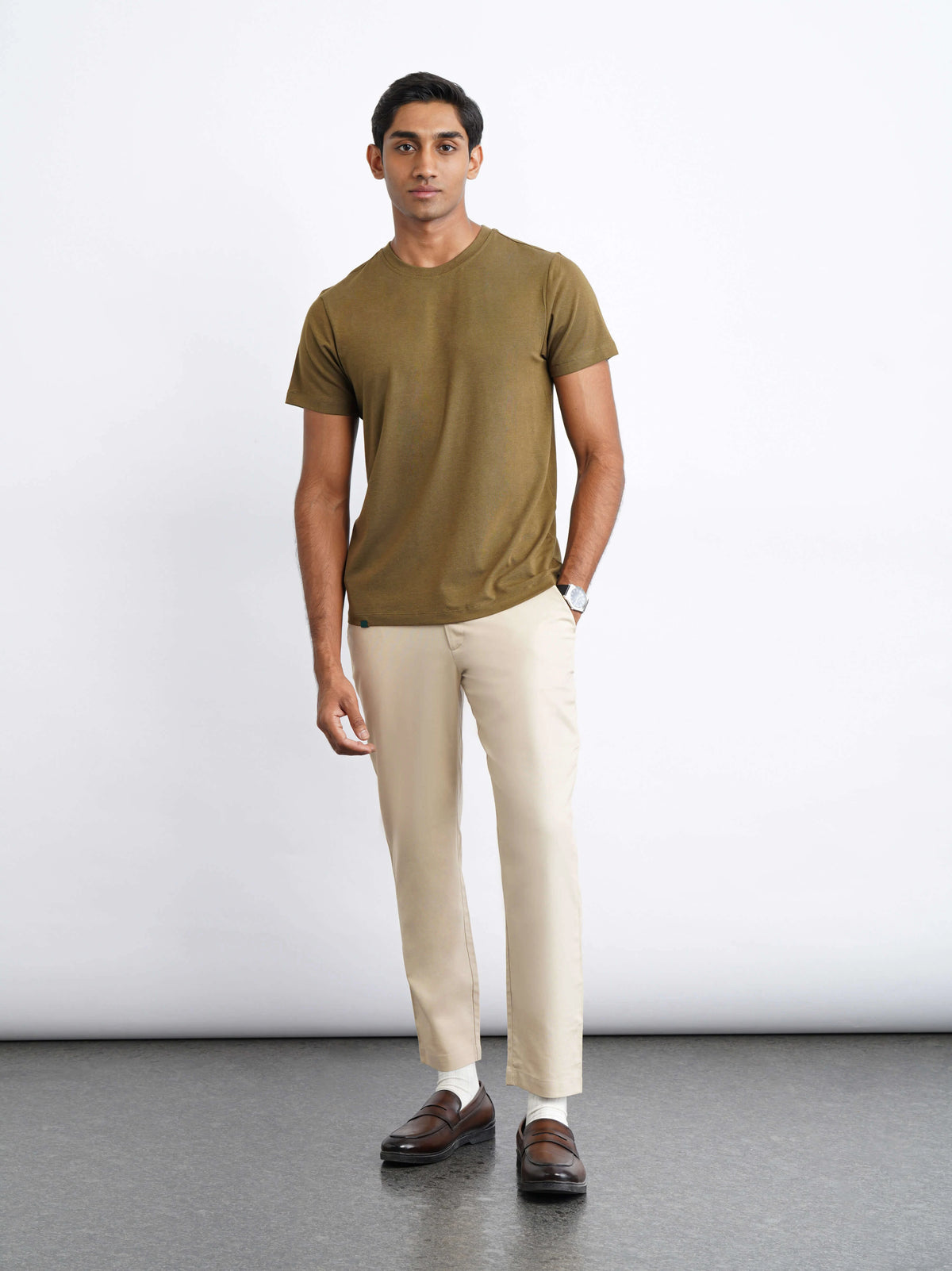 Bamboo SoftDrape™ Cotton Tee - Olive