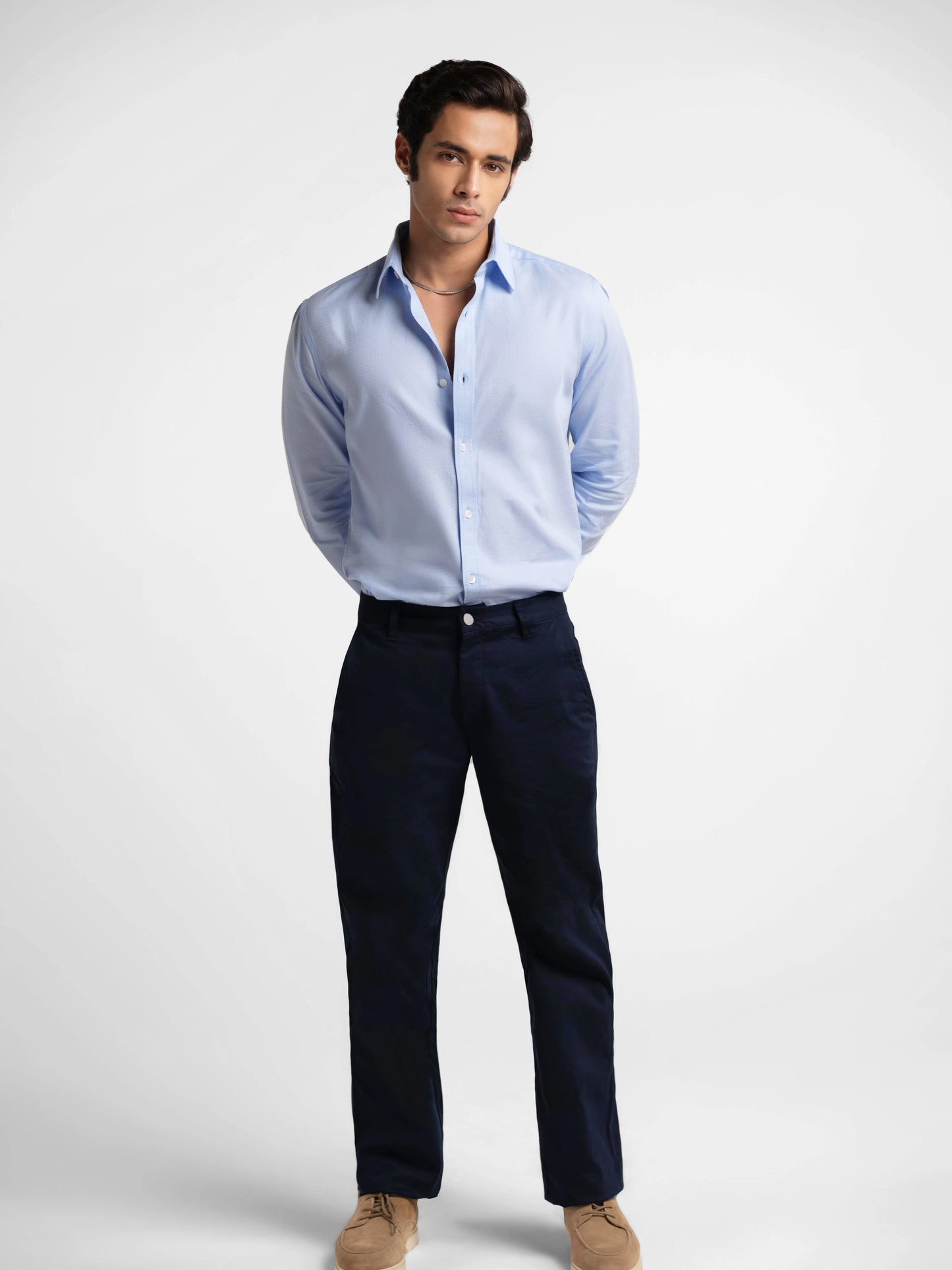 Montclair -  Dobby Cotton Sky Blue  Slim Fit Shirt