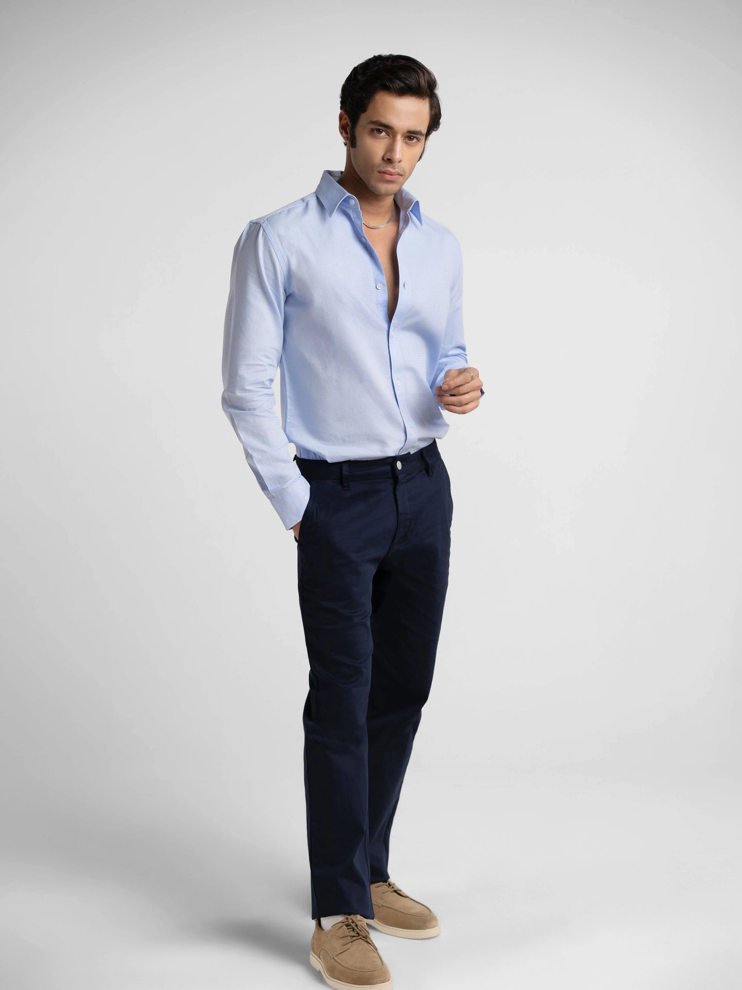 Montclair -  Dobby Cotton Sky Blue  Slim Fit Shirt