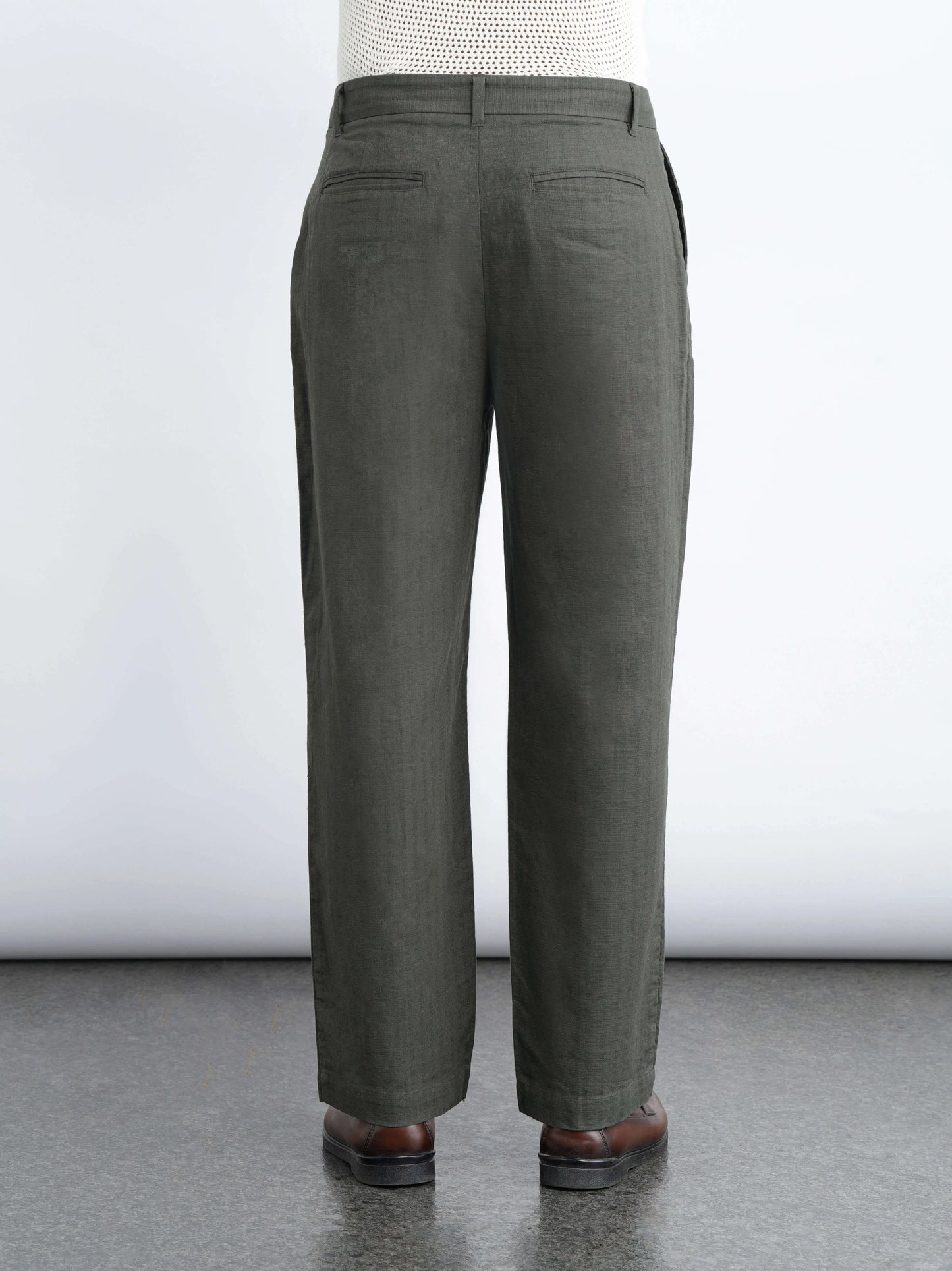 Cotton Drawstring Pants - Stone Olive