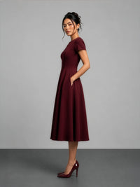 Essential Midi Dress - Burgundy
