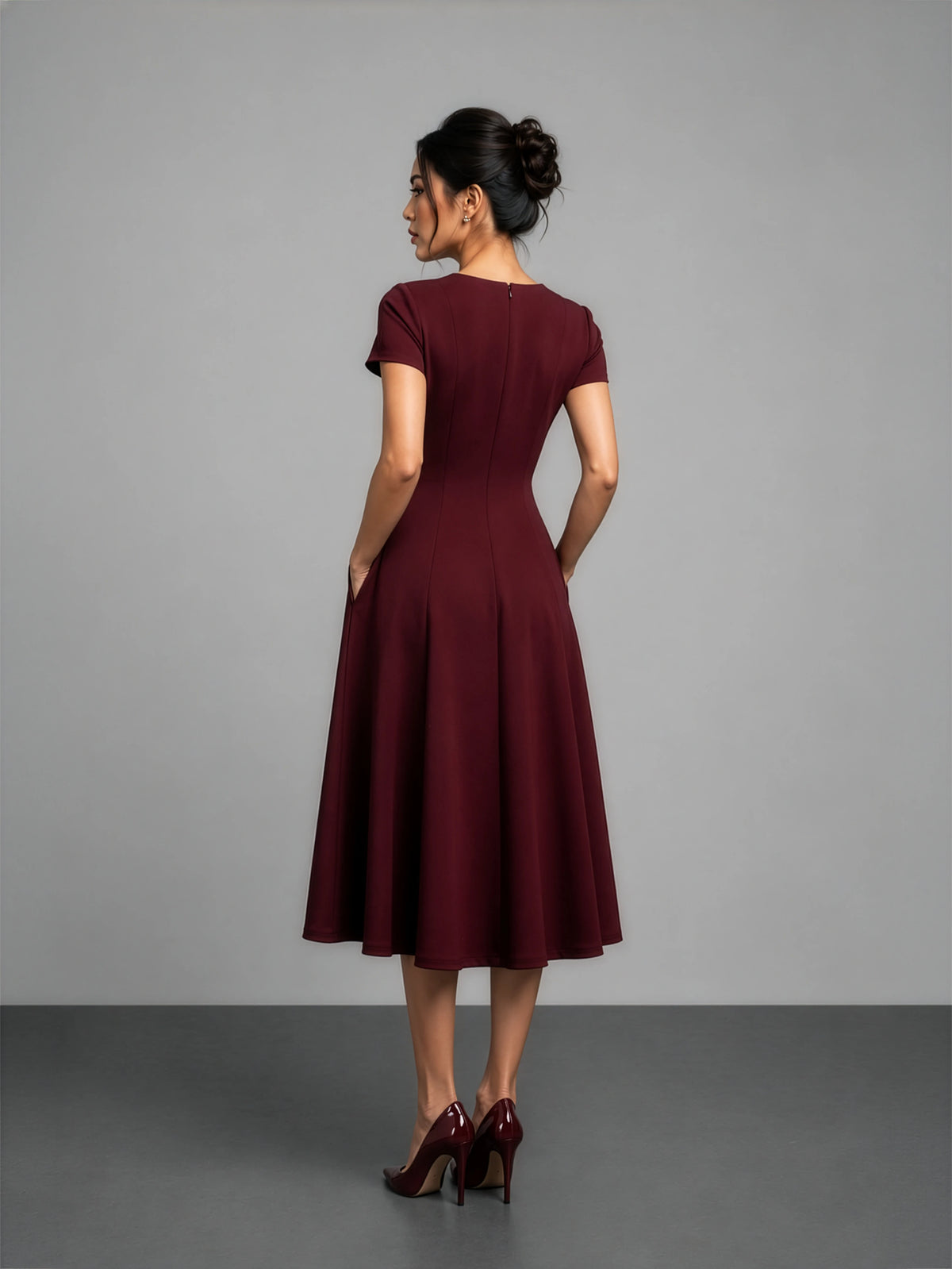 Essential Midi Dress - Burgundy